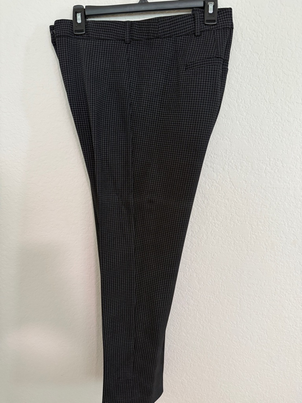 Amanda & Chelsea Black Micro-Check Dress Pants / Trousers - Picture 7 of 8